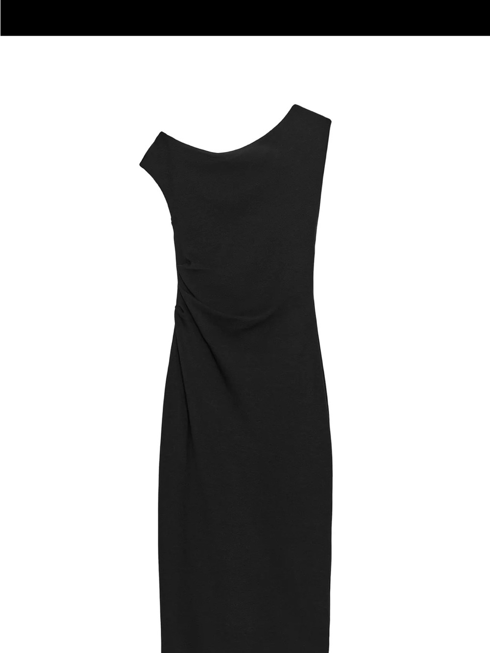 Zara Black One-Shoulder Sheath Dress